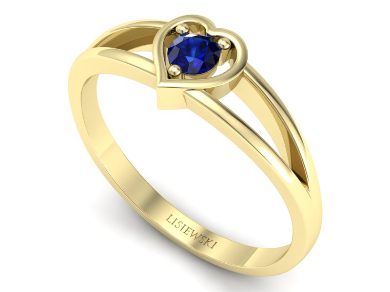 Pierścionek zaręczynowy z szafirem żółte złoto - p16311zsz - 3