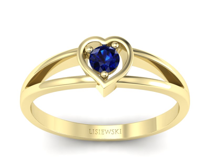 Pierścionek zaręczynowy z szafirem żółte złoto - p16311zsz - 1