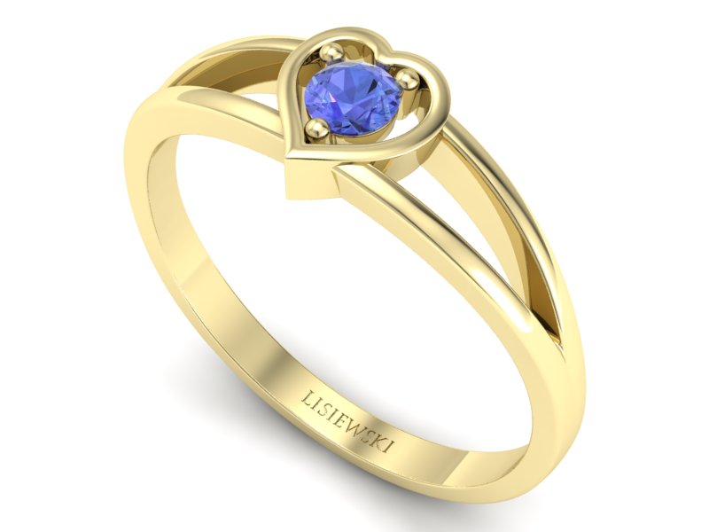 Złoty pierścionek z tanzanitem żółte złoto - p16311zt - 3