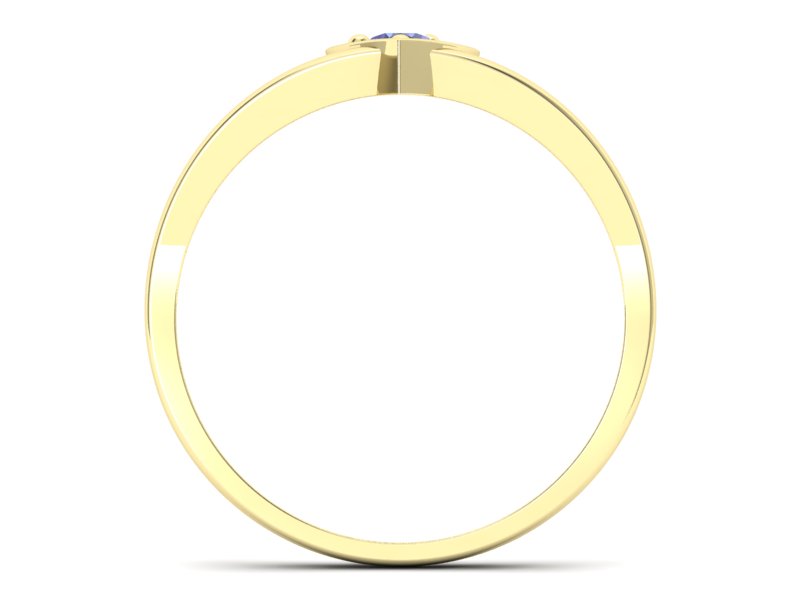 Złoty pierścionek z tanzanitem żółte złoto - p16311zt - 2