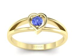Złoty pierścionek z tanzanitem żółte złoto - p16311zt
