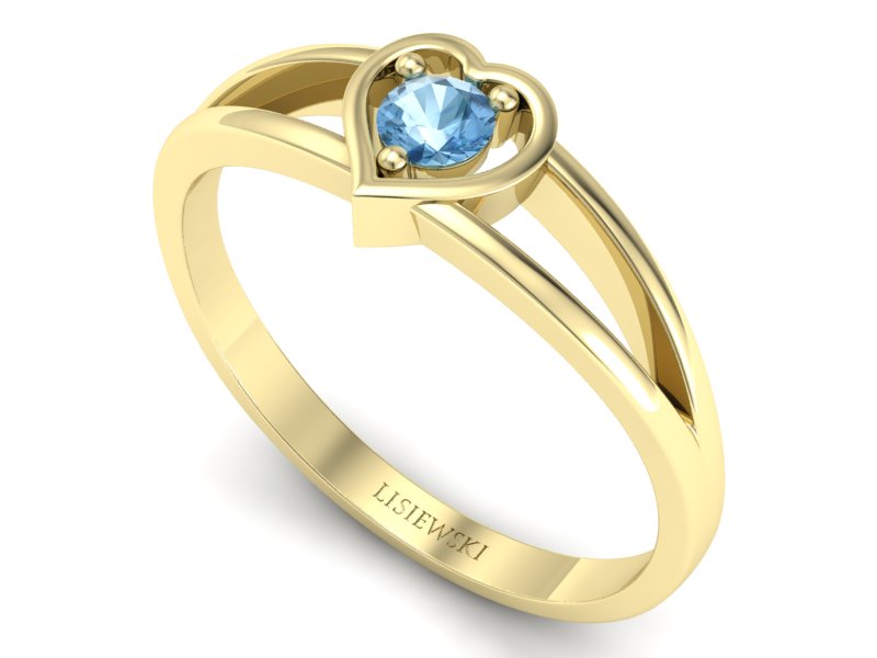 Złoty pierścionek z topazem żółte złoto - p16311ztp - 3