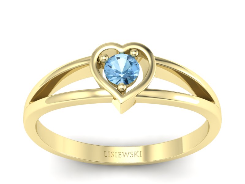 Złoty pierścionek z topazem żółte złoto - p16311ztp - 1