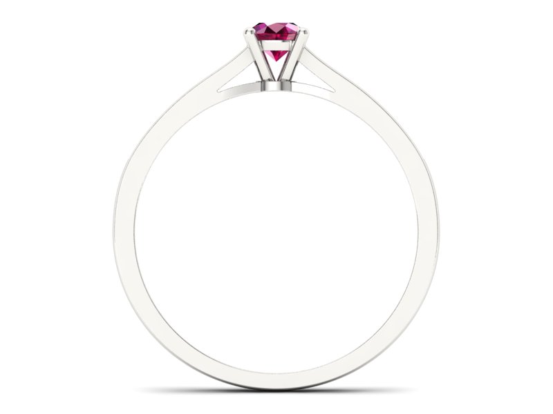 Pierścionek z rubinem i brylantami białe złoto - p16312br - 2