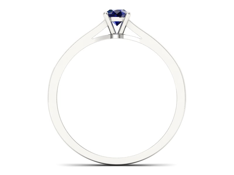 Pierścionek z szafirem i brylantami białe złoto - p16312bsz - 2