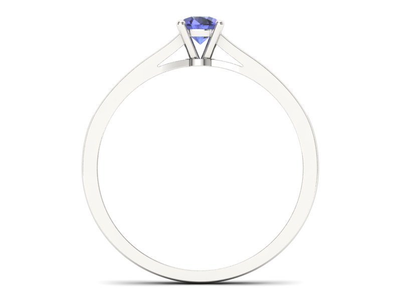 Pierścionek z tanzanitem białe złoto z brylantami - p16312bt