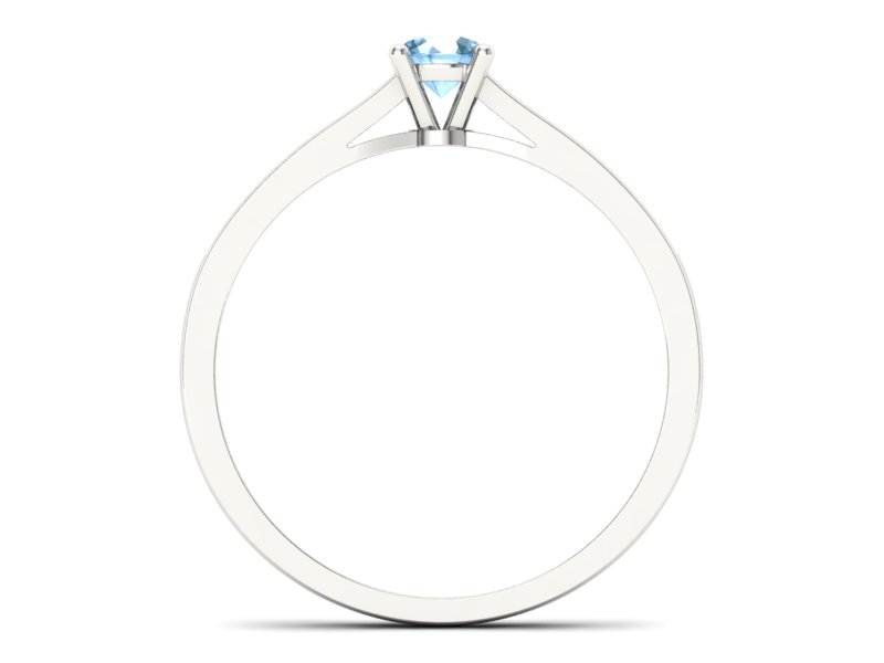 Pierścionek z topazem i brylantami białe złoto - p16312btp