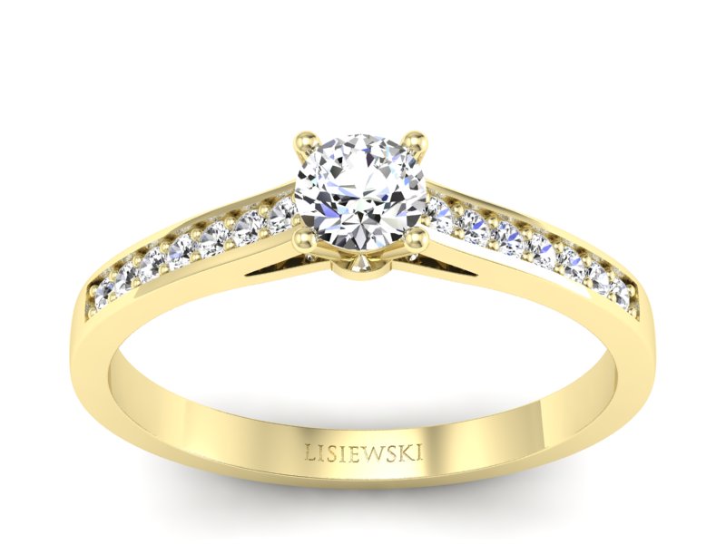 Złoty Pierścionek z brylantami żółte złoto 585 - p16312z - 1