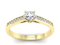 Złoty Pierścionek z brylantami żółte złoto 585 - p16312z