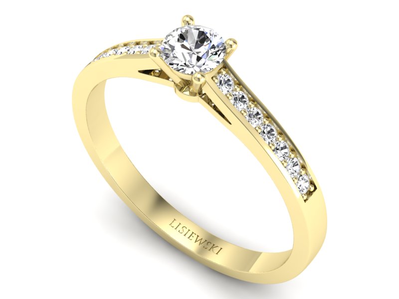 Złoty Pierścionek z brylantami żółte złoto 585 - p16312z - 3