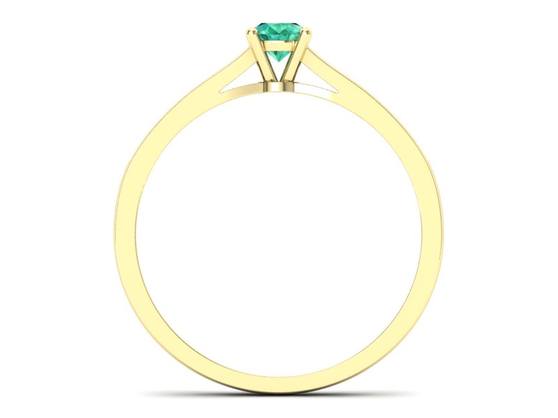 Złoty Pierścionek ze szmaragdem i diamentami - p16312zsm - 2