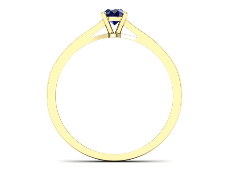 Złoty Pierścionek z szafirem i diamentami - p16312zsz - 2