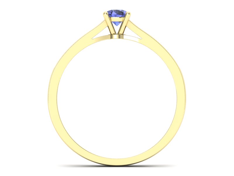Pierścionek z tanzanitem i brylantami żółte złoto - p16312zt - 2
