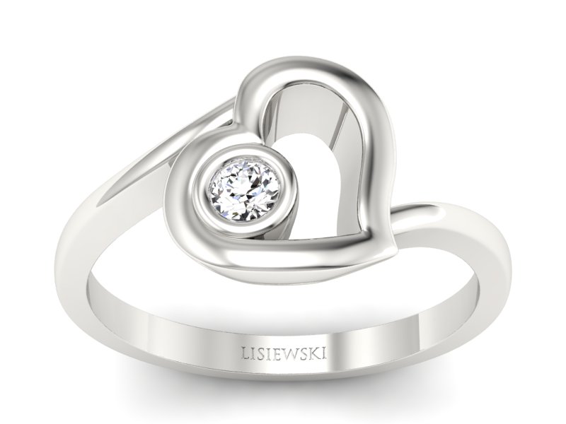 Pierścionek zaręczynowy z diamentem zloty - P16314b - 1