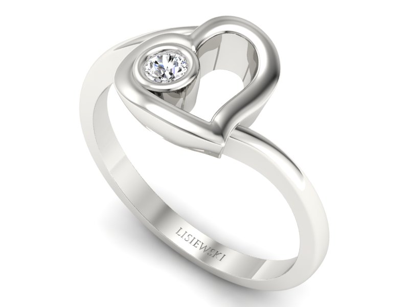 Pierścionek zaręczynowy z diamentem zloty - P16314b - 3