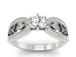 Pierścionek zaręczynowy z brylantami białe złoto - p16315b