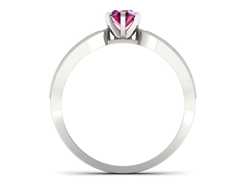 Złoty Pierścionek z rubinem i brylantami - p16315br - 2