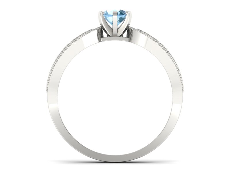 Pierścionek zaręczynowy z topazem i diamentami - p16315btp - 2