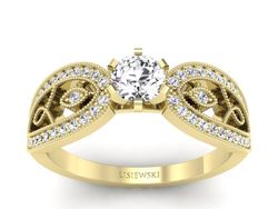 Złoty Pierścionek z brylantami żółte złoto 585 - p16315z