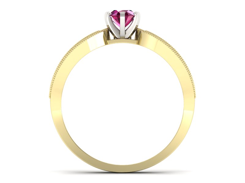 Pierścionek z rubinem i diamentami złoto 585 - p16315zbr - 2