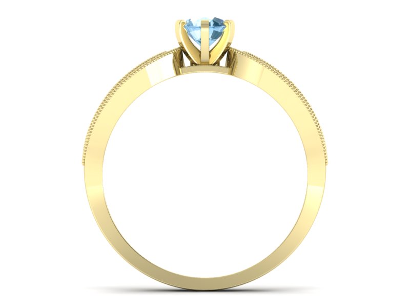 Złoty Pierścionek z topazem i brylantami 585 - p16315ztp - 2