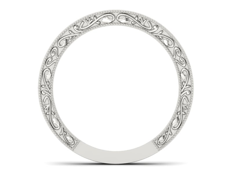 Obrączka białe złoto płaska soczewkowa - p16317b - 2