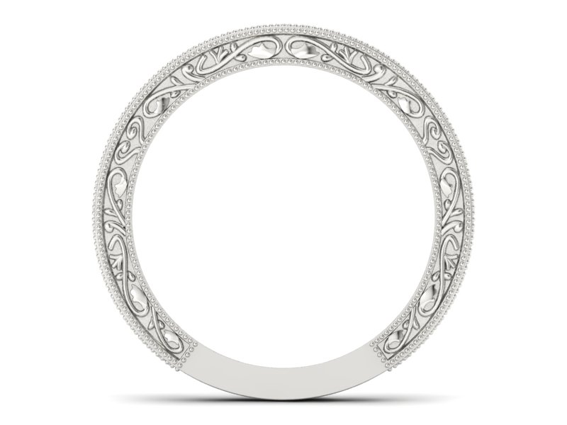 Obrączka białe złoto płaska soczewkowa - p16318b - 2