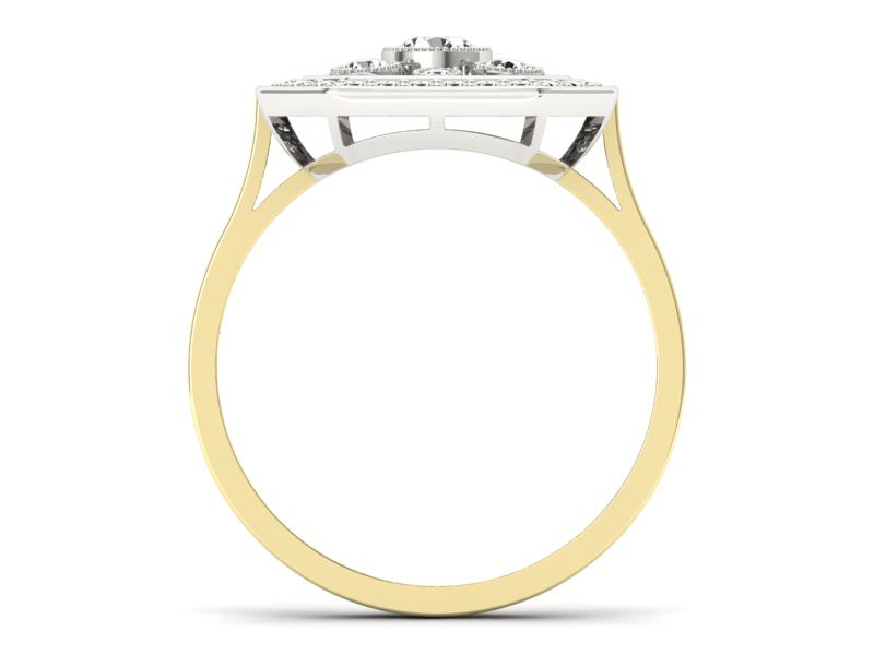 Pierścionek z diamentami żółte i białe złoto - p16319zb - 2