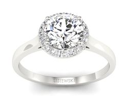 Złoty Pierścionek z brylantami białe złoto 585 - p16320b