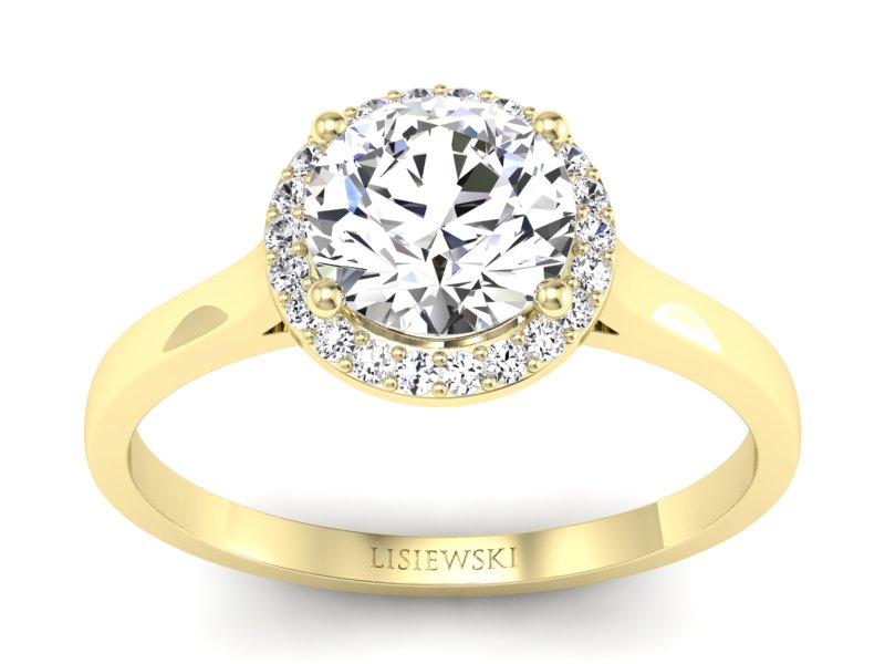 Pierścionek zaręczynowy z diamentami złoto 585 - p16320z - 1