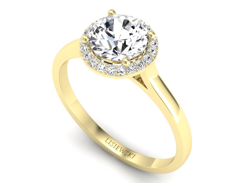 Pierścionek zaręczynowy z diamentami złoto 585 - p16320z - 3