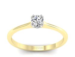 Pierścionek z diamentem żółte i białe złoto - p16321zb