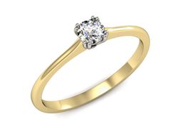 Pierścionek z diamentem żółte i białe złoto - p16321zbVV