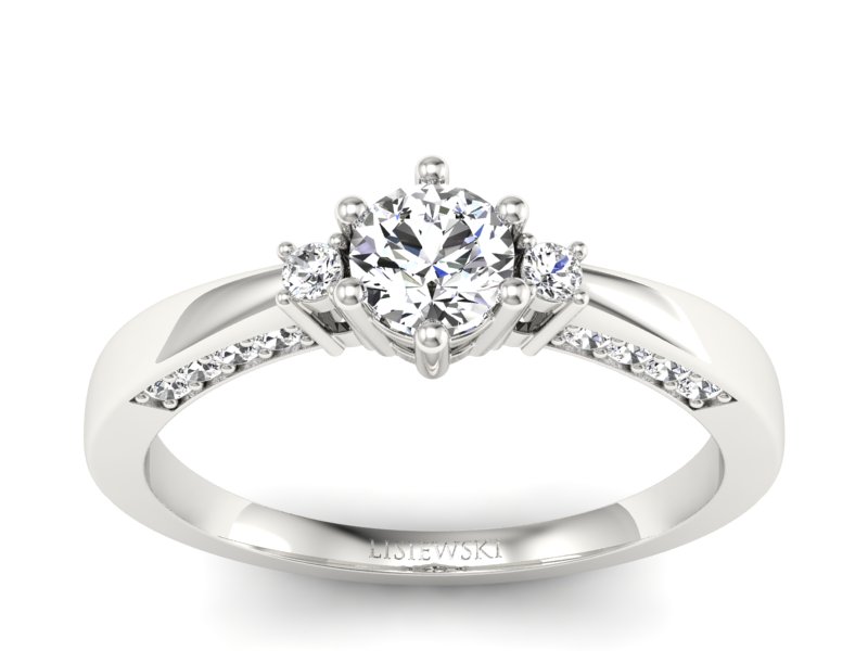 Pierścionek zaręczynowy z brylantami białe złoto - p16323b - 1