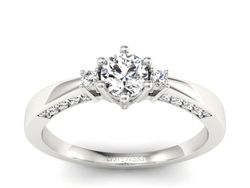 Pierścionek zaręczynowy z brylantami białe złoto - p16323b