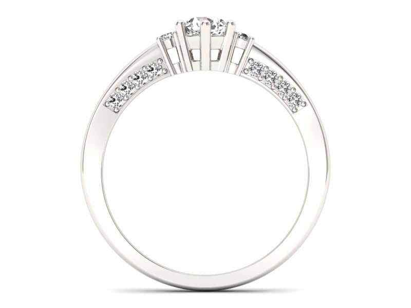 Pierścionek zaręczynowy z brylantami białe złoto - p16323b - 2