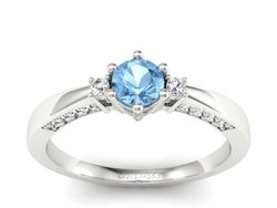 Pierścionek z topazem i brylantami białe złoto - p16323btp