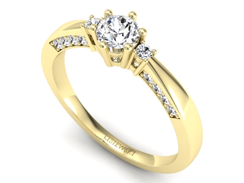 Złoty pierścionek z brylantami żółte złoto - p16323z - 3