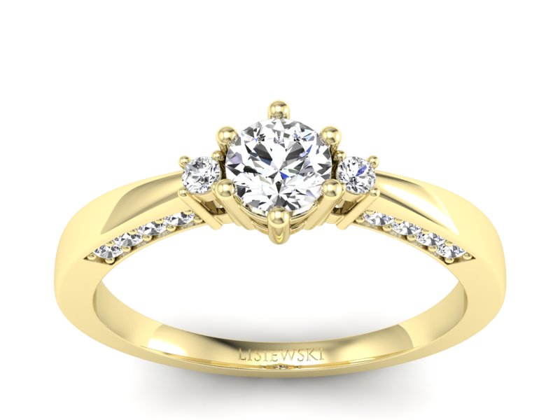 Złoty pierścionek z brylantami żółte złoto - p16323z - 1