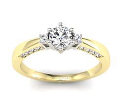 Złoty pierścionek zaręczynowy z brylantami - p16323zb