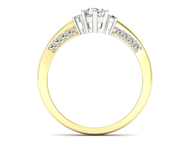 Złoty pierścionek zaręczynowy z brylantami - p16323zb - 2