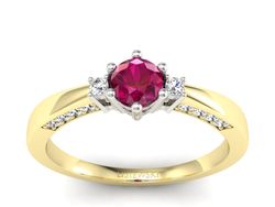 Pierścionek z rubinem i diamentami - p16323zbr