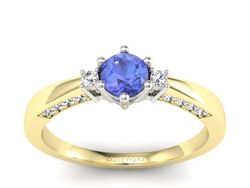 Pierścionek zaręczynowy z tanzanitem i brylantem - p16323zbt
