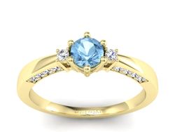 Złoty pierścionek z topazem i brylantami - p16323ztp