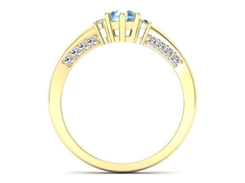 Złoty pierścionek z topazem i brylantami - p16323ztp - 2