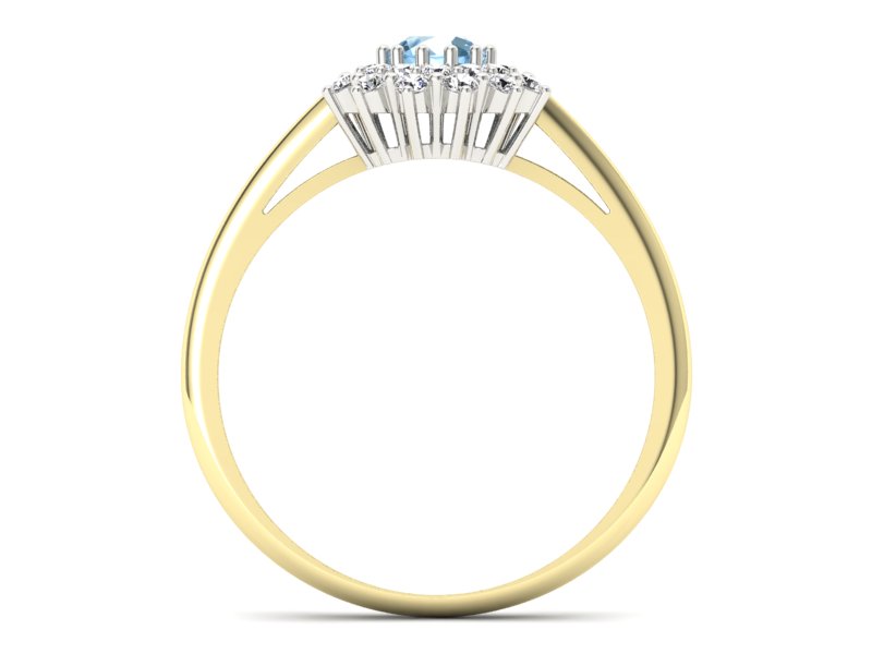 Pierścionek topaz i brylanty białe żółte złoto - p16325zbtp - 2