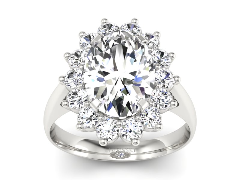 Złoty pierścionek z diamentami białe złoto - p16327b - 1