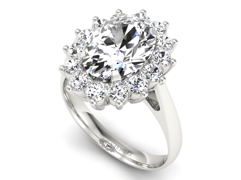 Złoty pierścionek z diamentami białe złoto - p16327b - 3