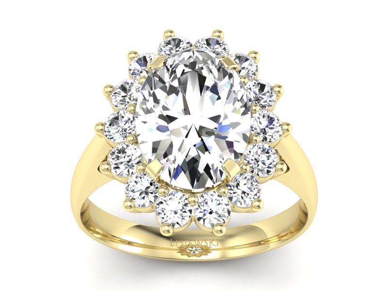 Złoty pierścionek z diamentami żółte złoto - p16327z - 1