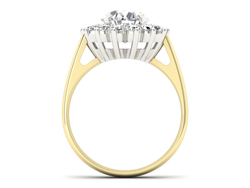 Pierścionek z diamentami żółte i białe złoto - p16327zb - 2